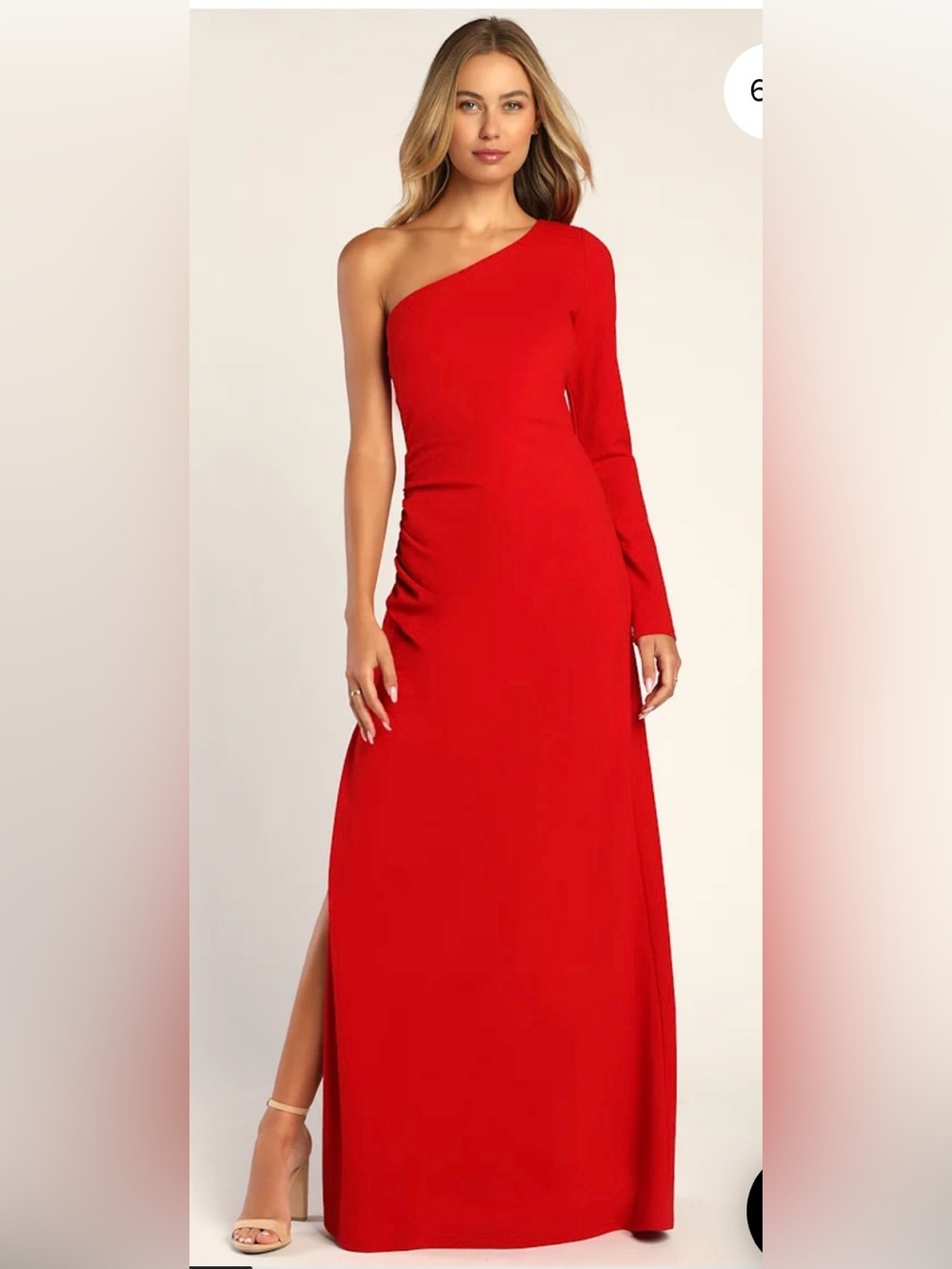 NWT Lulu's One to Cherish Red One-Shoulder Maxi Dress size L